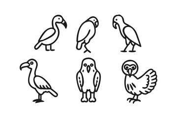 Vector art of collection of various bird species