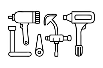 Vector art of tools icons, vector illustration set