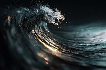 Powerful ocean wave, close-up