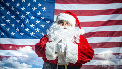 Santa Claus on the street filag