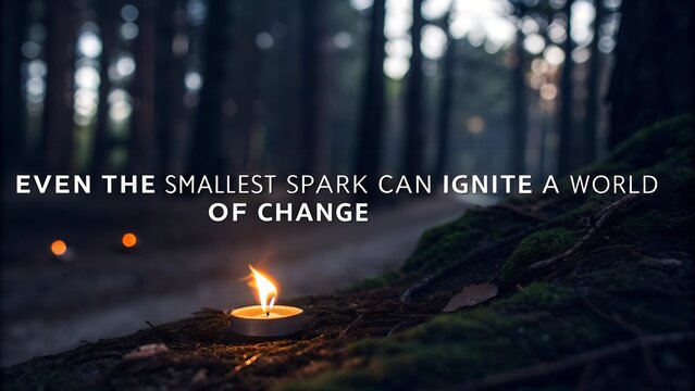 A Small Spark Ignites a World of Change Inspirational Quote. - Powered by Adobe