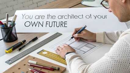 Architect at Work Designing a Future Project.