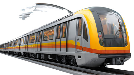 Naklejka premium Modern Subway Train 3d rendered, isolated on transparent background