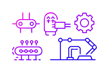 Vector art of automation and robotics icons