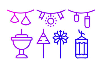 Vector art of ramadan kareem and eid mubarak decoration