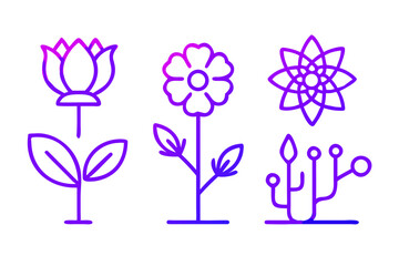 Vector art of set of flower icons