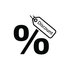 Vector illustration of discount tag with percentage sign
