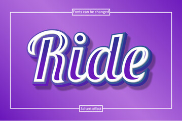 Ride editable text effect with purple background