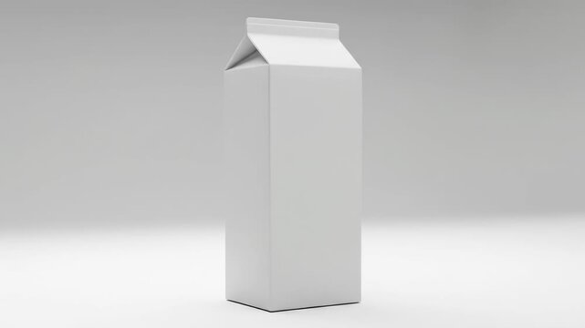 Minimalist view of a white rectangular gable top drink container