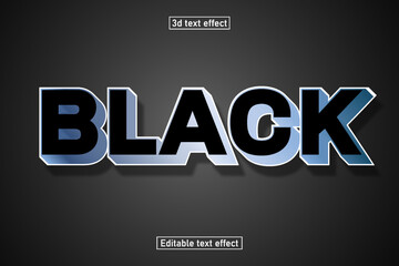 Black editable text effect, 3d style, graphic template