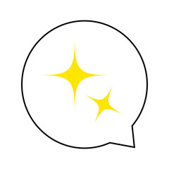 キラキラ・輝く・ワクワク・好奇心など 感情吹き出しマーク〜Sparkling, shining, excitement, curiosity, etc. Emotional speech bubble marks〜