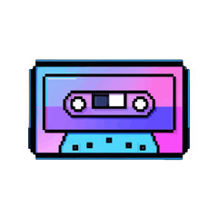 Fototapeta premium Vector art of pixel art cassette tape with a retro 80s vibe