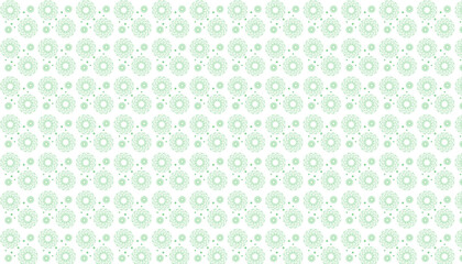 Green Circular Mandala Pattern on White Background