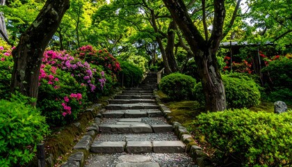 Obraz premium Lush garden path