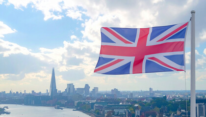 Flag UK of New York Meets London in Skyline Splendor