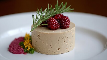 Succulent berry-topped pate whispers tales of autumn foraging, garnished with vibrant herbs, echoing the mysterious Lammas celebration