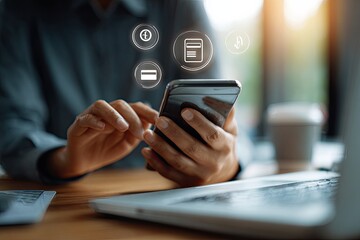 Person using a smartphone for online payment