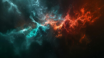 Vibrant Nebula Formation in Deep Space: A Cosmic Landscape of Interstellar Dust, Gas and Sparkling Stars.