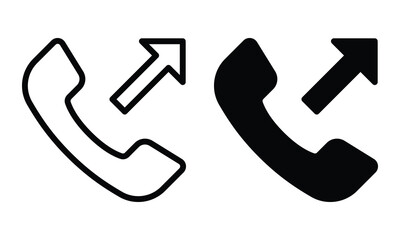 Outgoing call icon with outline and glyph style.