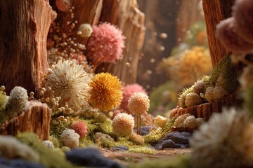 A whimsical, detailed floral cave