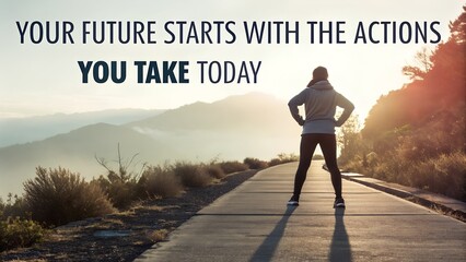Your Future Starts With The Actions You Take Today Motivational Quote.