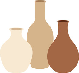 Ceramic vase assortment minimalist home decor organic shape decorative earthenware pottery artistic handcrafted vessels vector