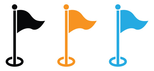 Triangular Flag vector illustration. Simple flag Triangular icon emoji design.Flag icon. Set of black flag icons. Waving flag icon. Different flag icons set. Vector illustration.