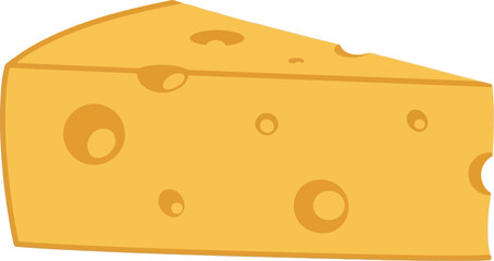 Swiss cheese wedge vector illustration delicious dairy product food graphic isolated eps vector