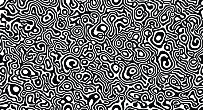 Abstract organic pattern texture monochrome swirls and shapes fractal design graphic vector