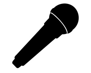 Fototapeta premium A minimalist black microphone illustration representing audio, recording and sound equipment