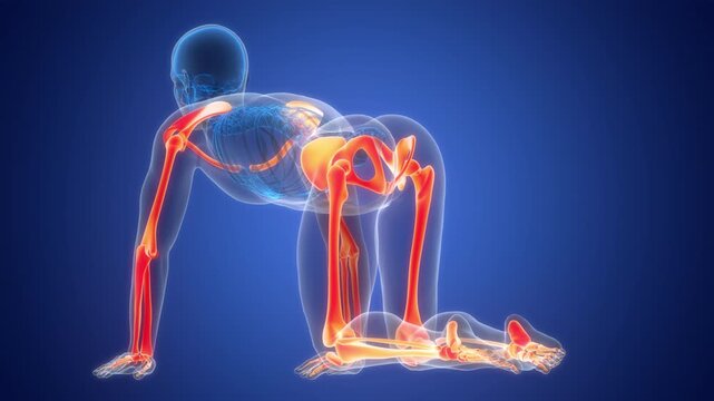 Human Skeleton System Appendicular Skeleton Bone Joints Anatomy Animation Concept