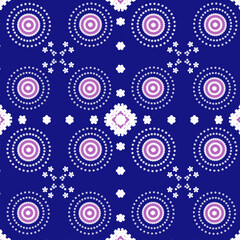 Abstract seamless geometric circle pattern in blue tones