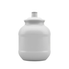 White Ceramic Jar with Lid on Transparent Background