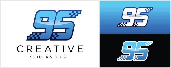 Sport and Racing number 95 logo design