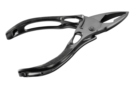 Black Metal Nail Clippers on Transparent Background - Powered by Adobe