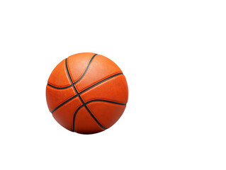 Fototapeta premium Png 3d illustration of orange basketball on a transparent background, ready for a game isolated on transparent background transparent background