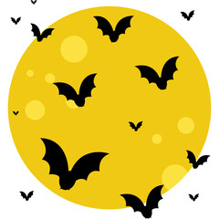 Halloween Bats and Moon