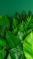 Lush green tropical leaves