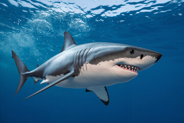 Obraz premium Great White Shark: Majestic Predator of the Ocean Depths