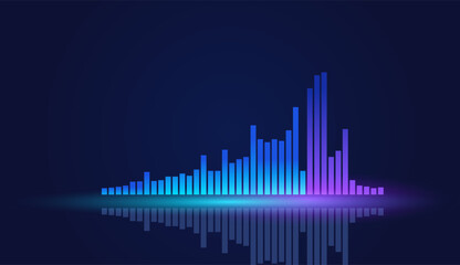 Futuristic Sound Wave Visualization Rhythm of Glowing Digital Bars
