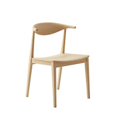 Fototapeta premium Minimalist light wood chair with elegant design and fine craftsmanship, perfect for modern interiors. Isolated on white or transparent background. PNG format.