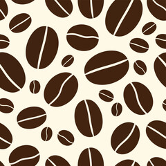Obraz premium Seamless coffee bean pattern natural aromatic beverage ingredient texture vector