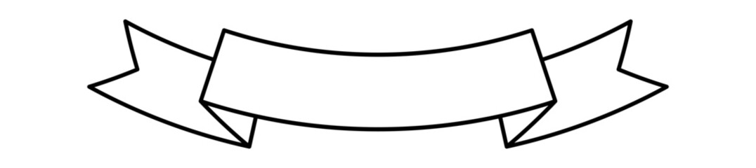 Ribbon Banner Line Art icon. Vector illustration