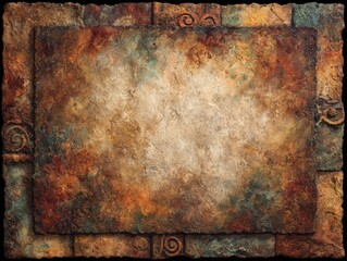Textured, framed abstract art piece