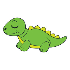 Obraz premium Lazy Dinosaur Vector Illustration Art