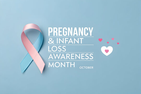 Pregnancy and infant loss awareness month in october on transparent background