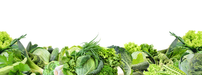 Fresh green vegetables isolated