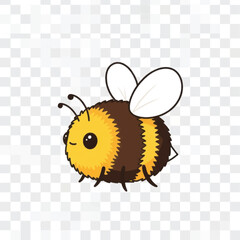 Cute Fluffy Bee Illustration.