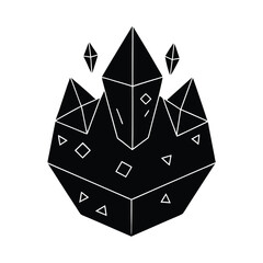 Silhouette vector geometric crystal formation