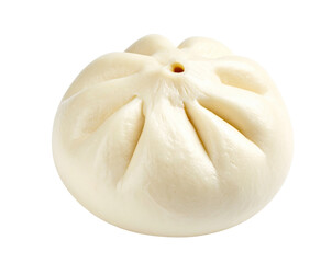 Close-up Steamed Bao Bun on Neutral Background